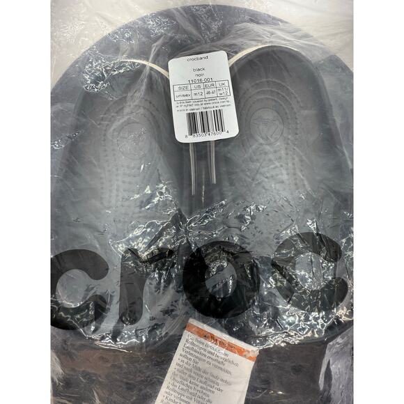 CROCS Crocband Men’s Size 12 Black Clog Sandals 11016-001 Slip On Shoes NEW - Picture 8 of 9